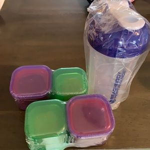Portion fix containers and shaker bottle